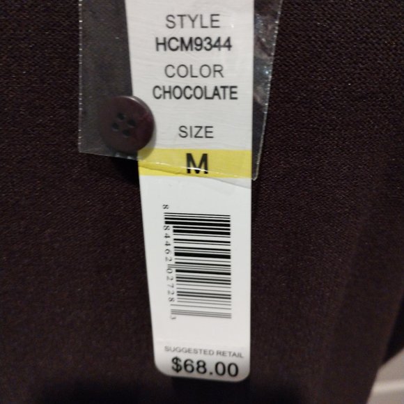 Long Brown Buttoned Cardigan by Joseph A MEDIUM V-Neck NEW!! - Picture 7 of 7